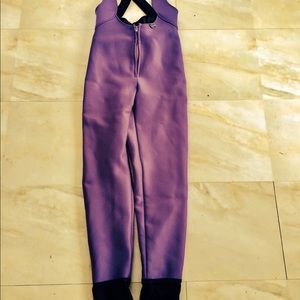 Rich purple women’s stretch ski bibs